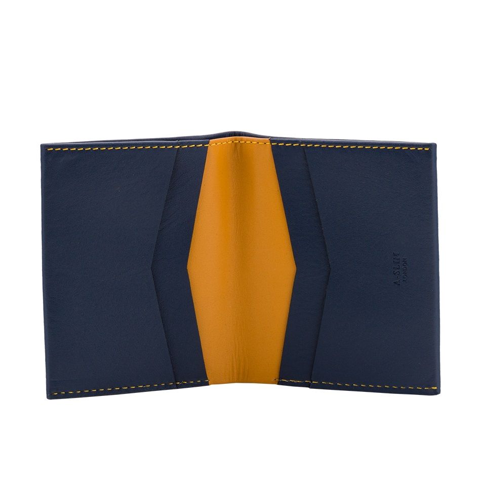 A-SLIM Leather Wallet Machete - Blue/Yellow